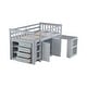 preview thumbnail 11 of 10, Twin Size Loft Bed with Storage Cabinet, Drawer and Shelf Cabinet and Pulling-Out Desk