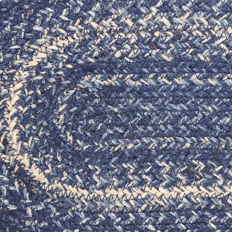 Great Falls Blue Jute Oval Runner 8x24
