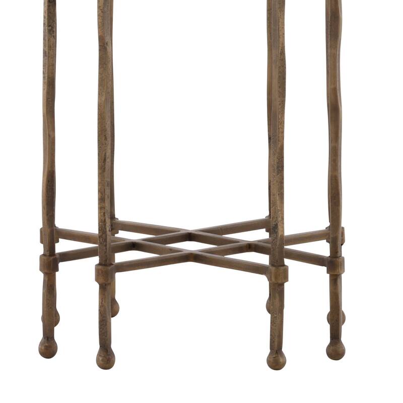 Furniture Classics Shirley Gold Iron Marble Traditional End Table