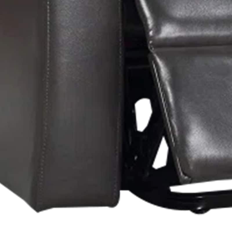 Evans 37 Inch Recliner Chair, Power Lift, Cupholders, Gray Faux Leather