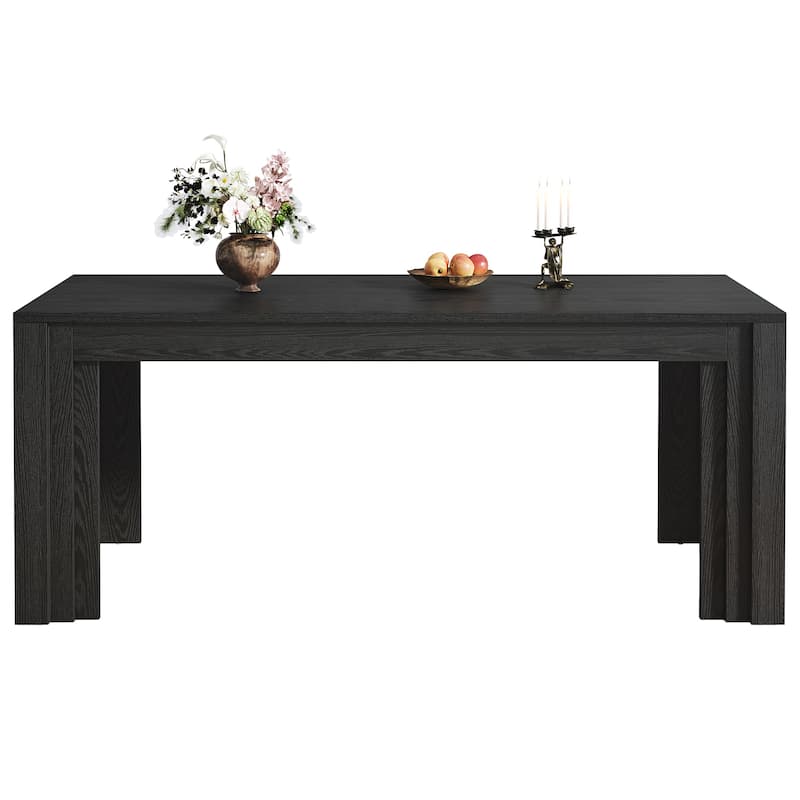 Rectangular Dining Table for 4-6 People, Large 63-Inch Kitchen Table