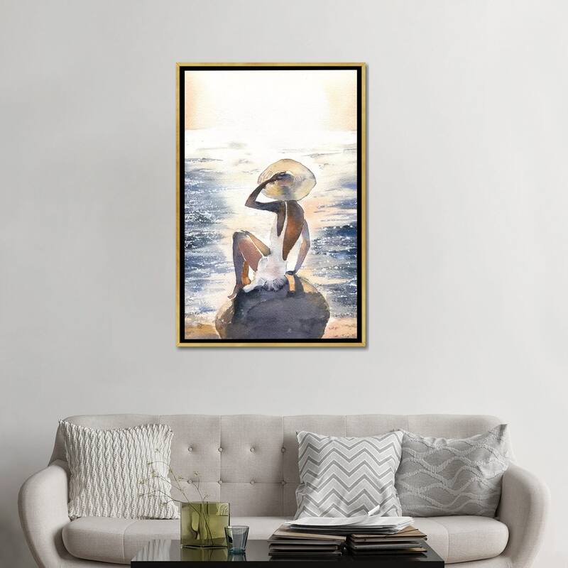 iCanvas "Woman On A Rock" by Marina Ignatova Framed Canvas Print