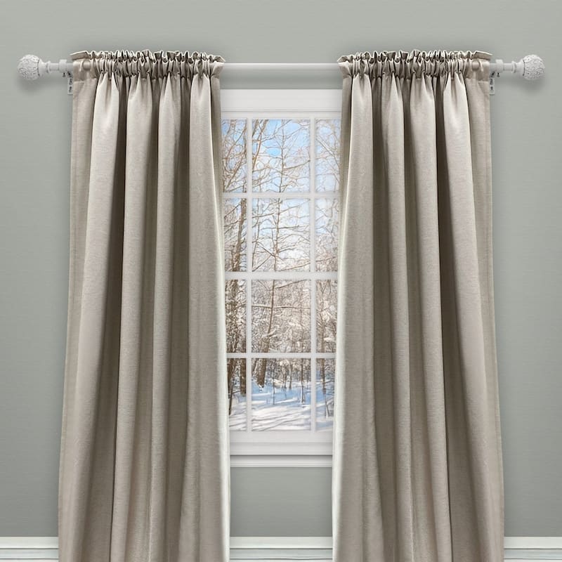 Lumi 3/4" Single Curtain Rod Set White- Farmhouse Ball finials