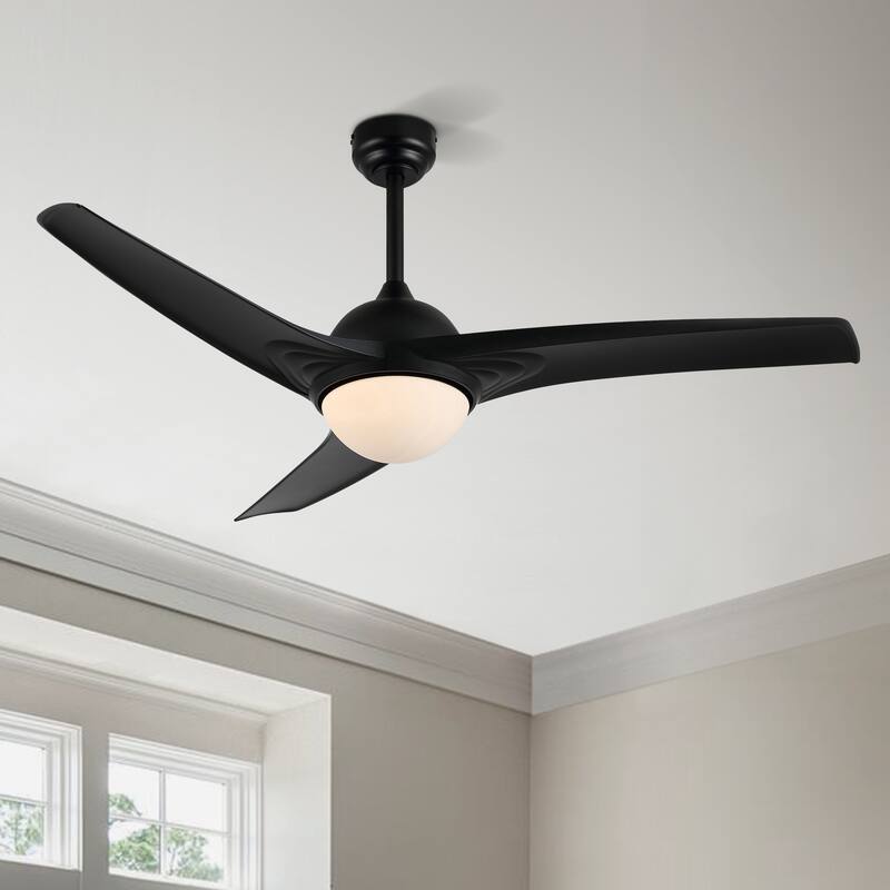 Aviator 52" 1-Light Industrial Iron/Plastic Mobile-App/Remote-Controlled 6-Speed Propeller LED Ceiling Fan, by JONATHAN Y