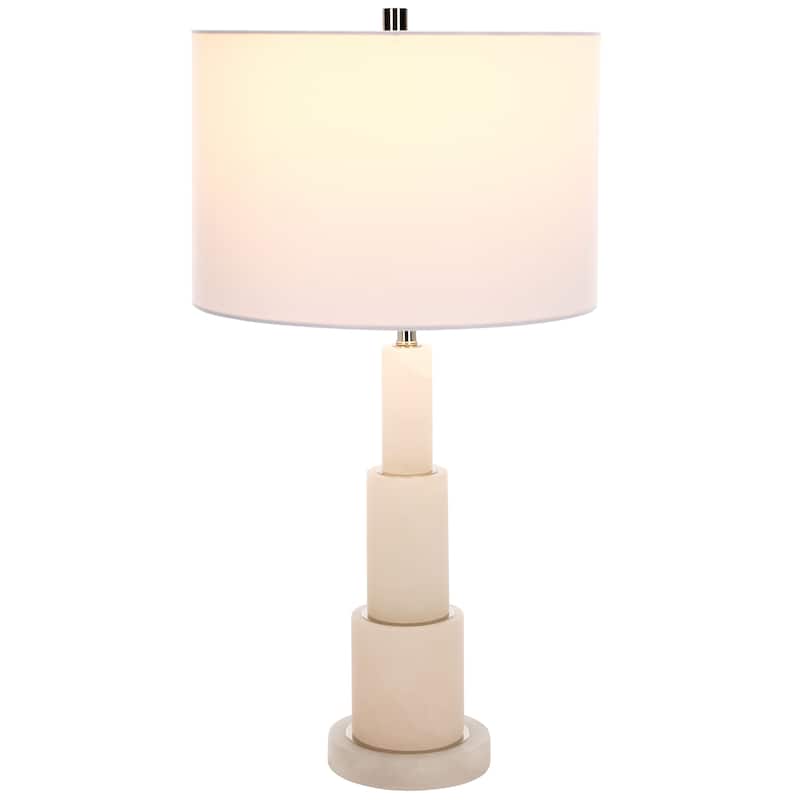 SAFAVIEH Couture Lighting Nagihan 28-inch Alabaster Tiered Table Lamp - 15 In W x 15 In D x 28 In H - 15Wx15Dx28H