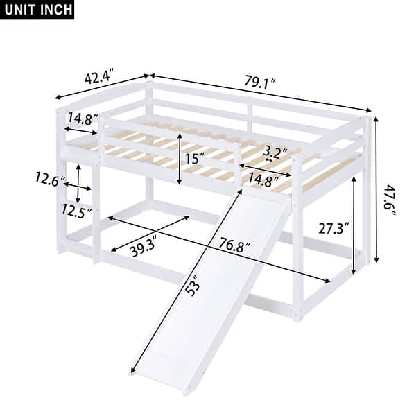 Merax Twin over Twin Bunk Bed with Convertible Slide and Ladder - Bed ...