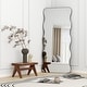 preview thumbnail 1 of 8, Sleek Curved Full-Length Floor Mirror