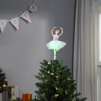 12.5" Animated Fiber-Optic Ballerina Tree Topper