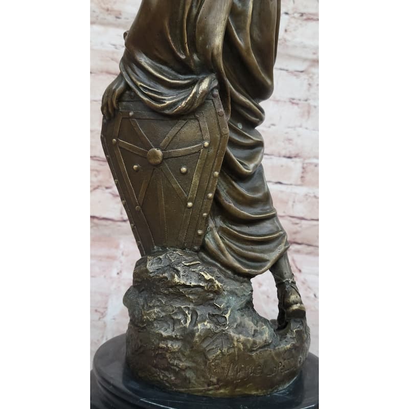 Bronze Julius Caesar Sculpture Statue On Marble Base - Roman History Art Decor