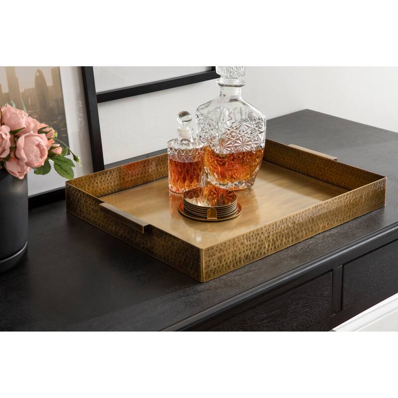 Kate and Laurel Samana Rectangle Metal Tray
