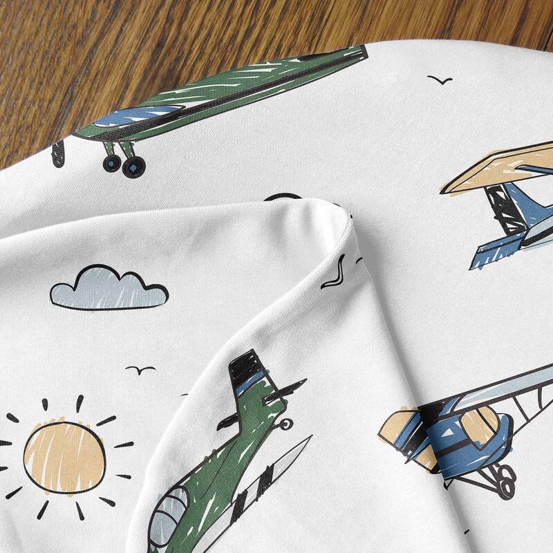 Sweet Jojo Designs Green Vintage Airplane Boy Nursing Breastfeeding Pillow Cover Case (Pillow Not Included) Transportation Cloud