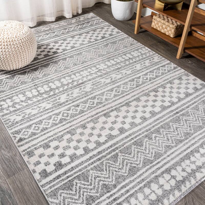 JONATHAN Y Idris Tribal Geometric Stripe Area Rug