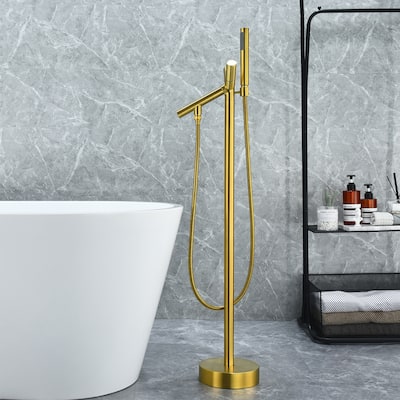 Altair Brulon Double Knob Handle Freestanding Floor Mounted Tub Filler with Handshower