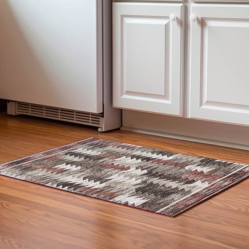 Premium Washable Super Soft Boho Global Mayfield Rug - Chocolate - 1' 8" x 2' 6" - Rectangle
