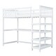 preview thumbnail 10 of 13, Twin Size Loft Bed Wooden Guardrail Loft Bed Frame with Storage Shelves and Under-Bed Desk