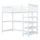 preview thumbnail 25 of 43, Twin Size Wood Loft Bed with Storage Shelves and Under-bed Desk - Ample Storage & Functional Design