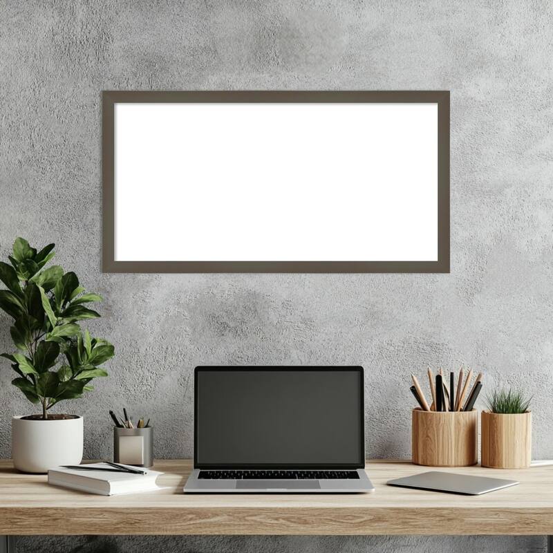 Amanti Art Svelte Clay Grey Framed Dry Erase Magnetic Board