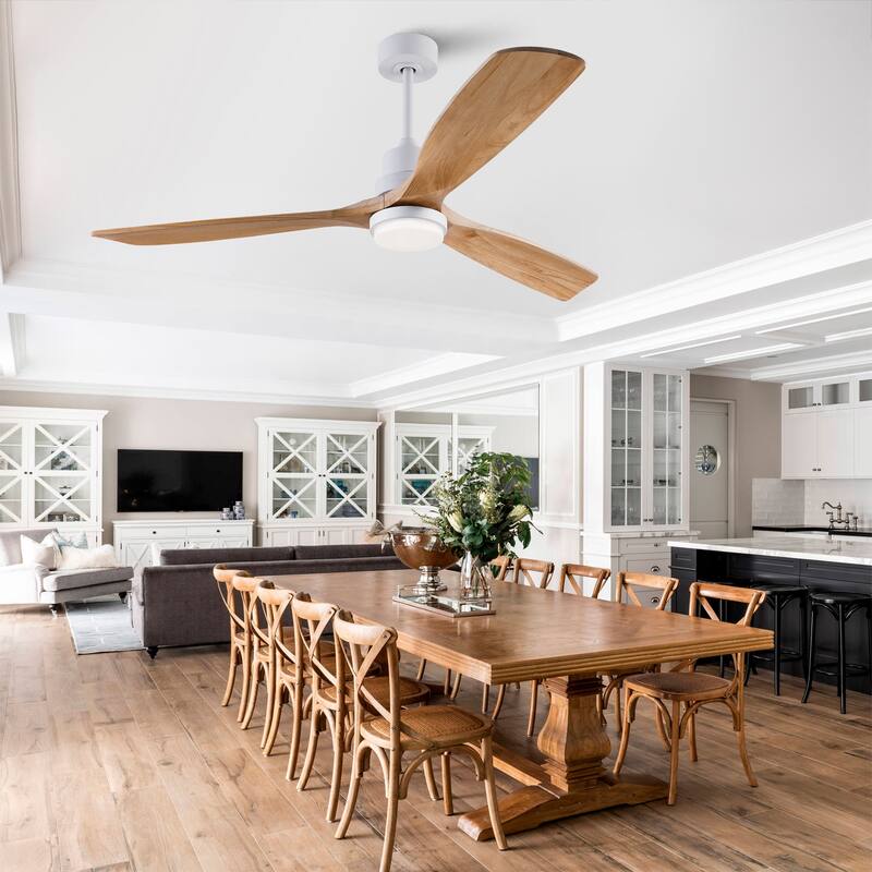 60" Modern Ceiling Fan w/ 3 Color Dimmable Remote Control Reversible DC Motor