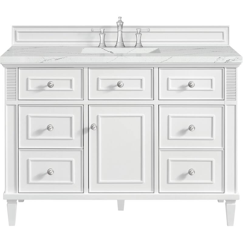 James Martin Vanities 424-V48-FENC Lorelai 48" Free Standing Single - Bright White