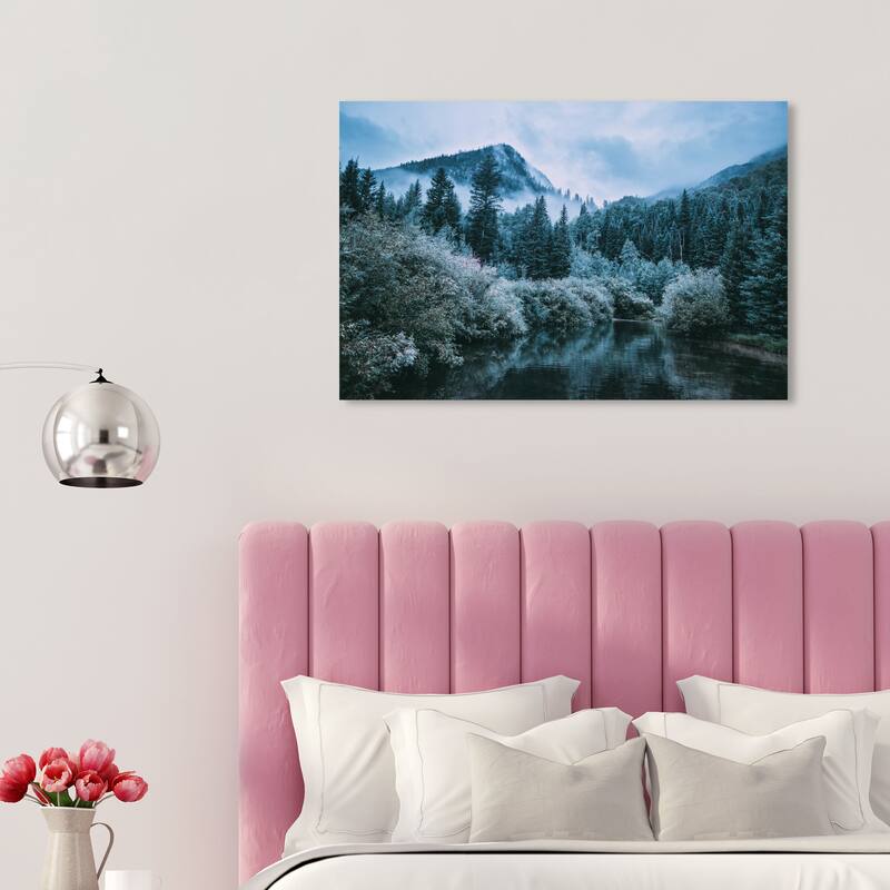 Wynwood Studio Canvas Nature and Landscape Cold Forest Green and Modern & Contemporary Wall Art Canvas Print - 20 x 30