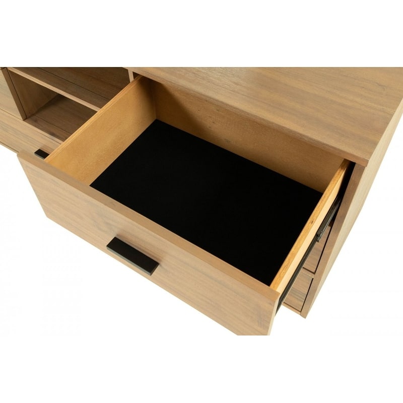 HomeRoots 63" Walnut Six Drawer Combo Dresser