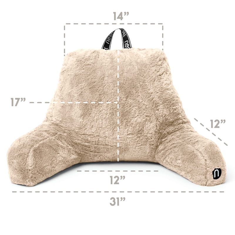 Emperyan Fur Reading Pillow with Laptop Lap Desk
