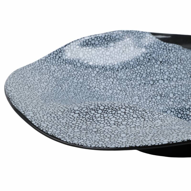 Decorative Ceramic Pebble Inspired Pattern Bowl - Black