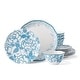 preview thumbnail 1 of 1, Butterfly Meadow Cottage 12-Piece Dinnerware Set, Cornflower