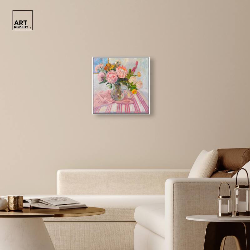 Pink Protea Pitcher Canvas by Art Remedy
