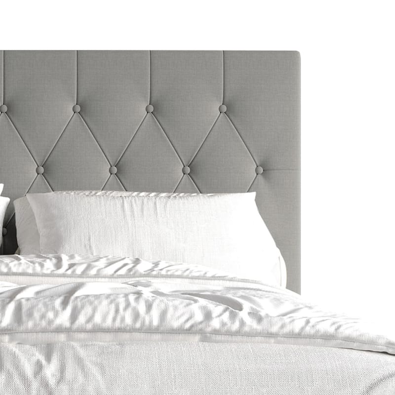 CraftPorch Simple Button Tufted Linen Upholstered Bed