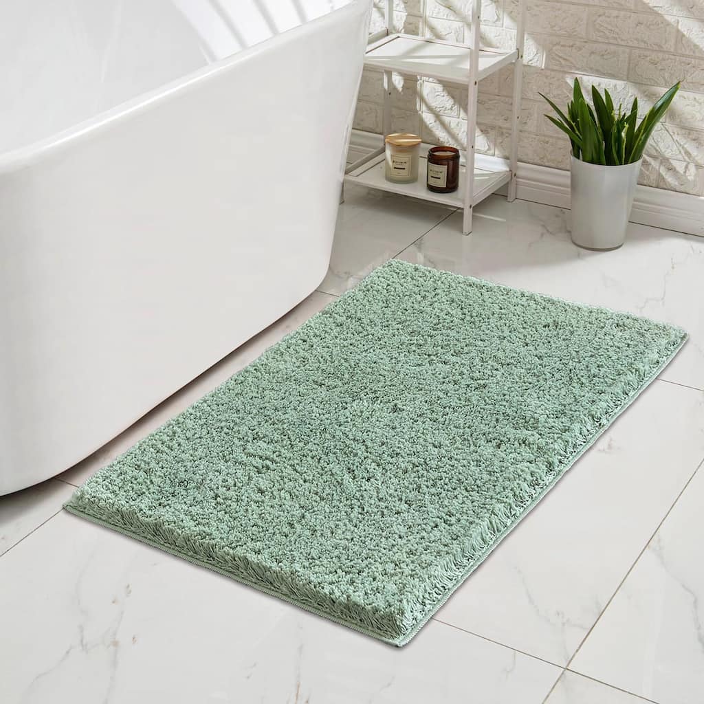 Sage Green Bathroom Rug 59" x 24", Bath mats for Bathroom Non Slip, Ultra Soft Bath Rugs for Bathroom Washable