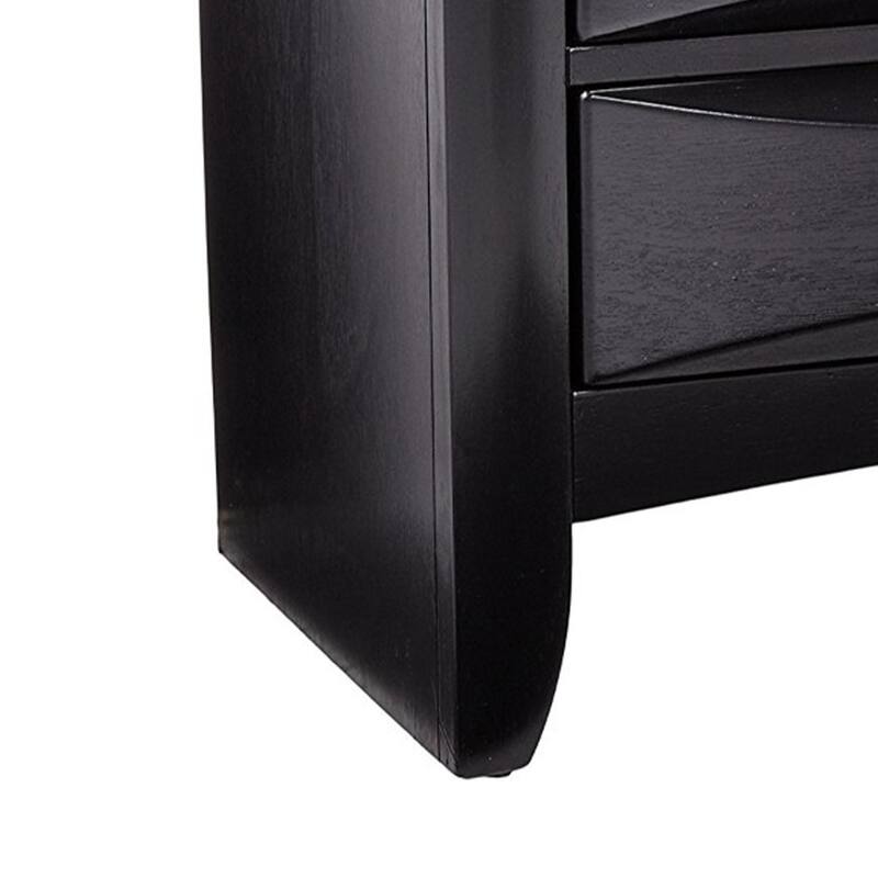 Wooden 2 Drawer Nightstand with tray, Black