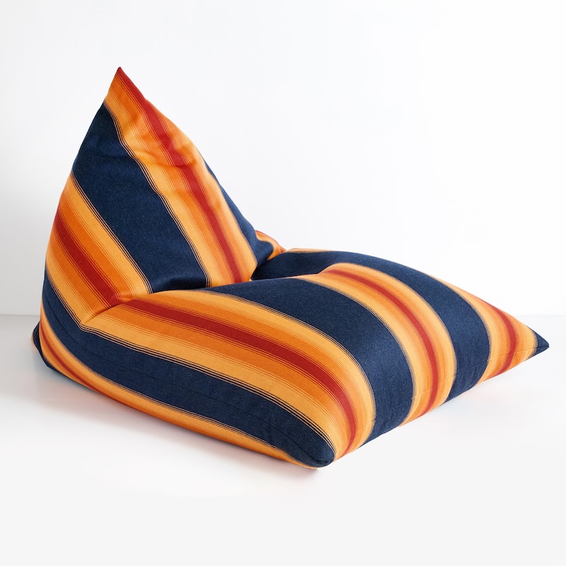 Sorra Home Sunbrella Pendleton Outdoor Bean Lounger - 54 in W x 38 in W x 21 in H