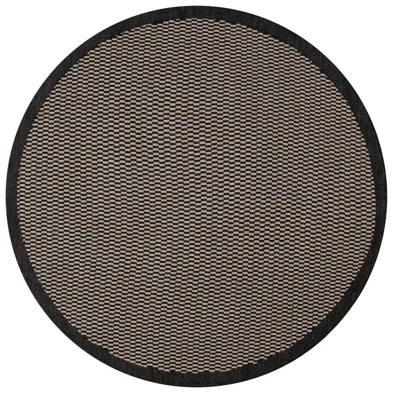 SAFAVIEH Beach House Baldvina Transitional Rug - 6'7" Round - Black/Beige