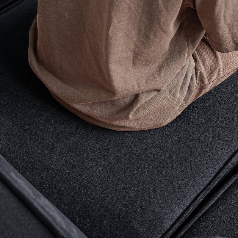 118" Modular Sofa Sectional Couch with Movable Fabric Cover & 3 Pillows, Comfy 3-Seater Corduroy Fabric Couch