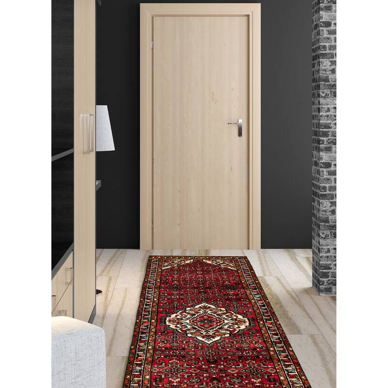 ECARPETGALLERY Hand-knotted Andelz Red Wool Rug - 3'7 x 10'10