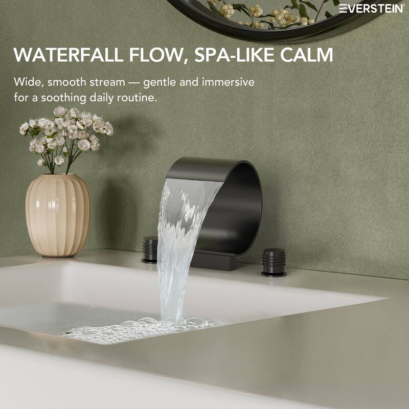 Widespread Bathroom Faucet 3 Hole, 2-handle Bathroom Sink Faucet with Drain Assembly