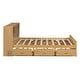 preview thumbnail 8 of 13, Full Size Bed with Trundle, USB Ports & Storage - Sleek Natural Finish
