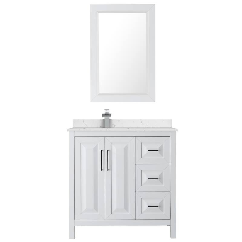 Daria 36-inch Single Vanity, Cultured Marble Top, 24-inch Mirror