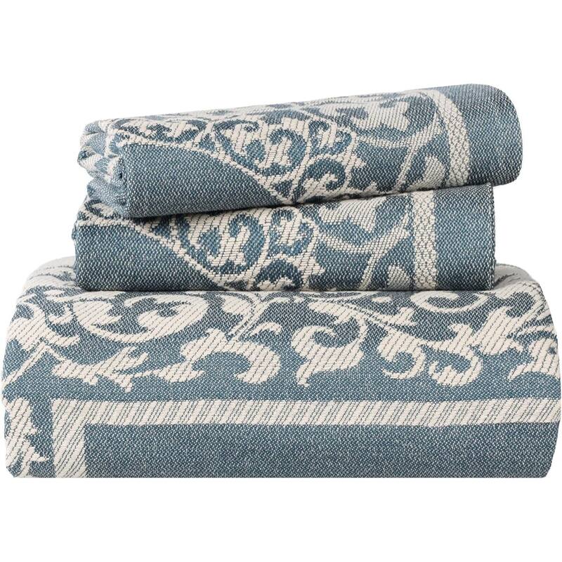 Cotton Blend Oversized Vintage Floral Scroll Bedspread Set by Superior