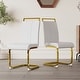 preview thumbnail 1 of 18, 2 Piece Dining Chairs Set,Modern Fashion Kitchen Vanity Patio Club Guest Office Chair,Plating Golden Metal Legs White