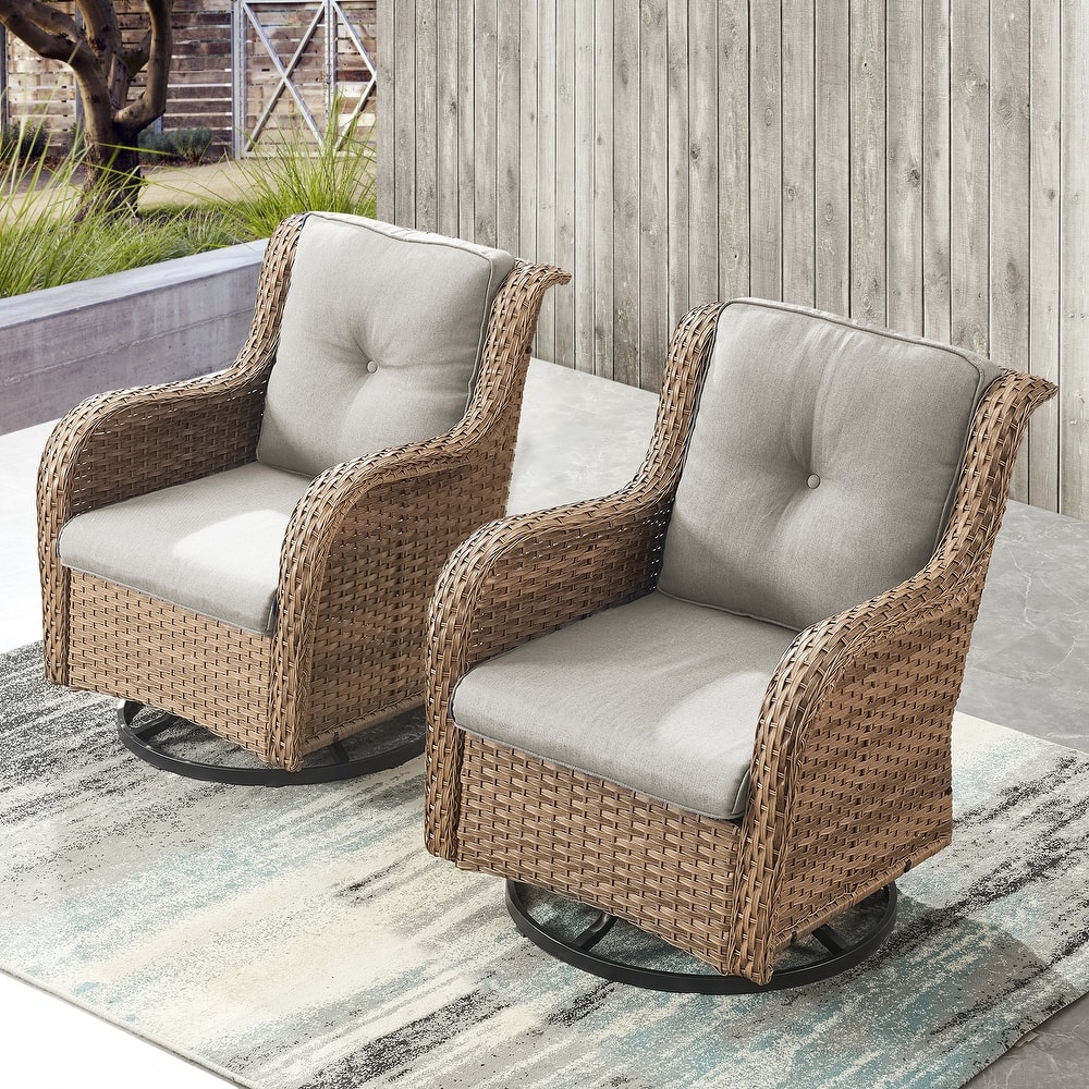 Gymojoy Patio Swivel Chair Rocking Chair Set