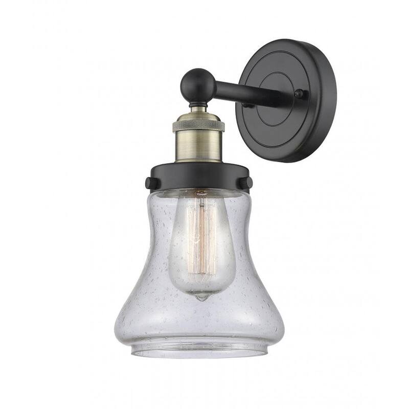Innovations Lighting 616-1W-10-7 Bellmont Sconce Bellmont 10" Tall - Black Antique Brass / Seedy
