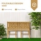 preview thumbnail 5 of 16, Outsunny Outdoor Foldable Garden Bench, 2-Seater Patio Wooden Bench, Loveseat Chair with Backrest and Armrest