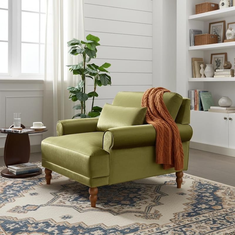 Oversized Accent Chair with Circular Armrests by Harper&Bright Designs