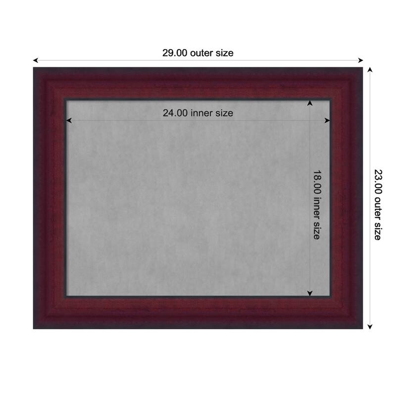 Amanti Art Canterbury Cherry Framed Magnetic Board - Board Size 24x18