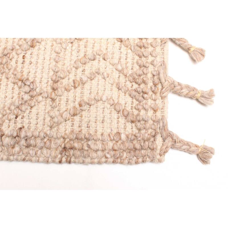 ECARPETGALLERY Braid weave Sienna Tan Wool Rug - 5'1 x 7'6