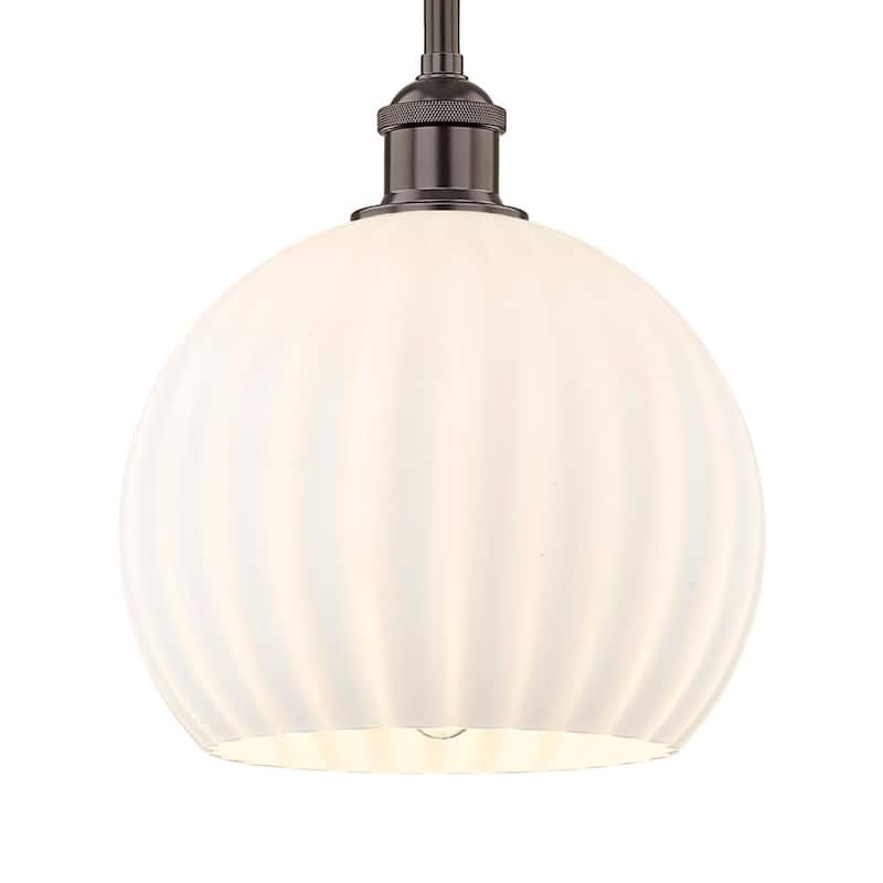 Innovations Lighting 616-1S 11 10 White Venetian Pendant White - Oil Rubbed Bronze