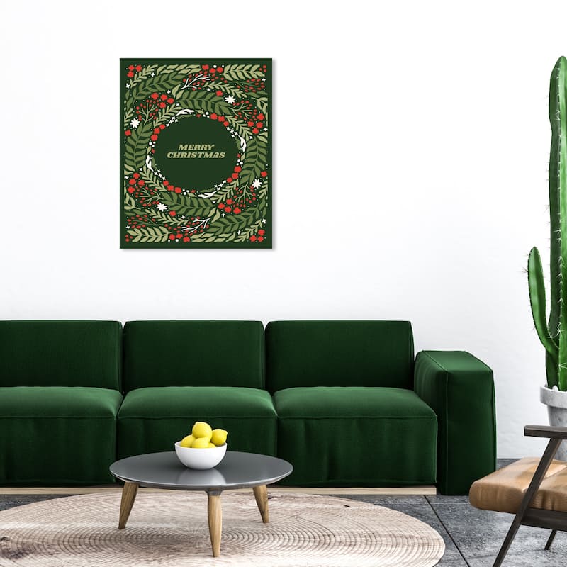 Wynwood Studio Canvas Holiday and Seasonal Plain Christmas Wish Green Modern & Contemporary Wall Art Canvas Print - 30 x 36