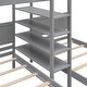 preview thumbnail 8 of 16, Pine Wood Bunk Bed, 4-Shelf Storage, Built-in Ladder, 3 Beds in 1